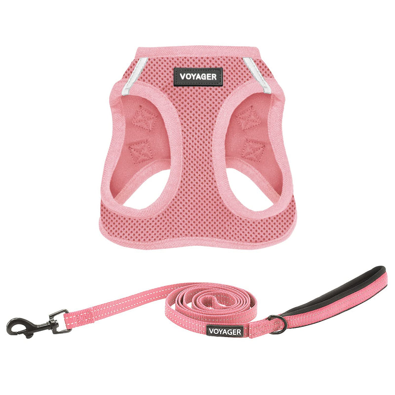 Voyager Step-in Air Cat Harness - All Weather Mesh Step in Vest Harness for Small and Medium Cats by Best Pet Supplies - Harness Leash Set (Pink), XXS Leash Bundle (Pink Matching Trim) XXS (Chest: 11.5 - 13" * Fit Cats) - PawsPlanet Australia