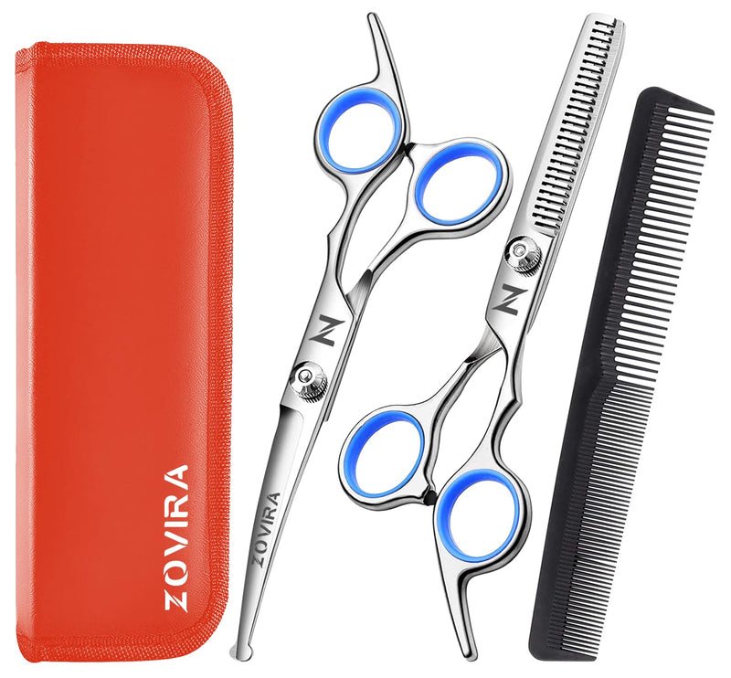 Dog Grooming Scissors Set, Pet Cat Hair Cutting Trimming Scissors - Straight with Leather Pouch – Stainless Steel (Pet Scissor Set) Pet Scissors Set - PawsPlanet Australia