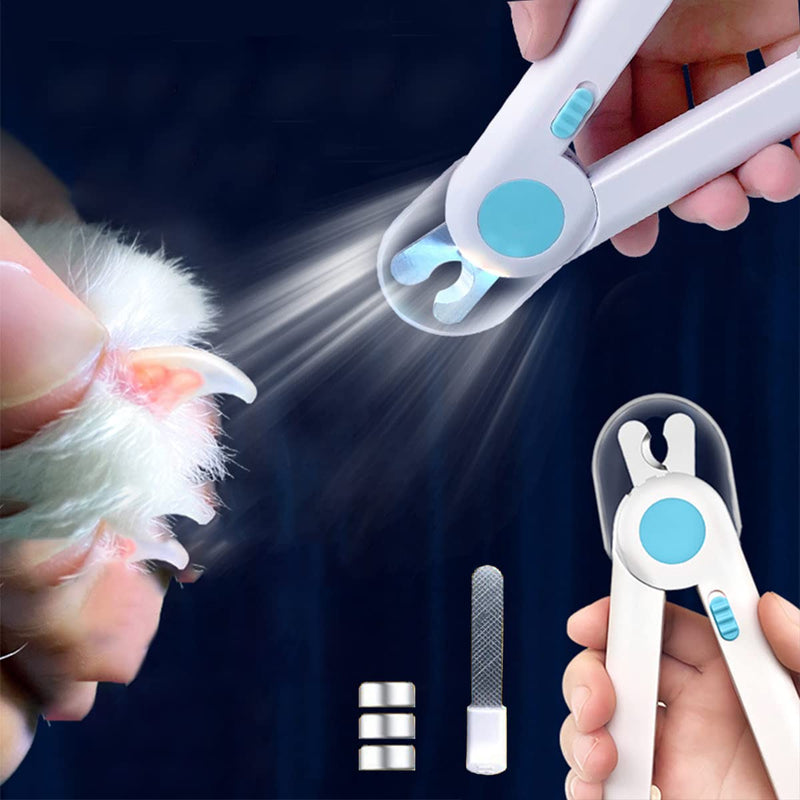 Dog Nail Clippers, Cat Nail Clippers with LED Light, Pet Nail Clippersand Trimmers, Anti Cutting Blood Line, for Small Medium Dogs Cats Rabbits And Guinea Pigs Grooming Tool blue