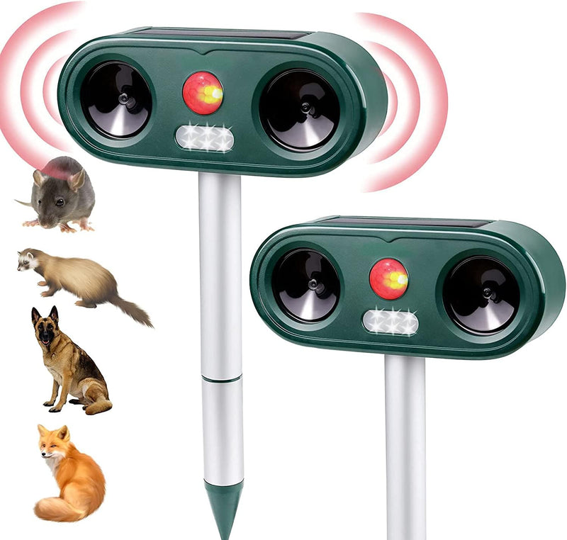 Cat Repellent 2X, 5 Modes, Cat Repellent Garden, Solar & Battery Powered, Cat, Mouse Repellent - PawsPlanet Australia