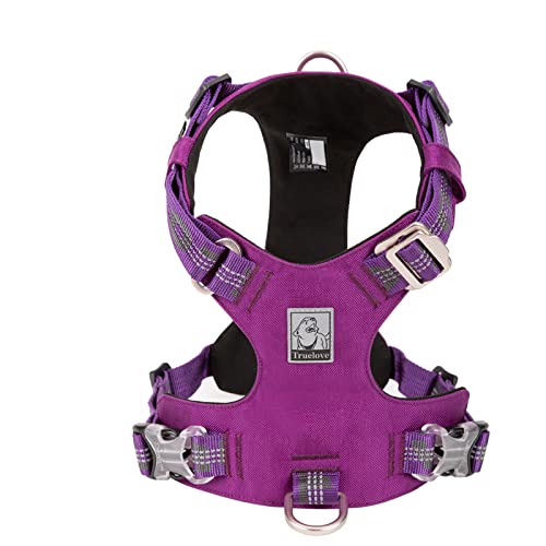 WINHYEPET Truelove Explosion-proof Waterproof Fabric Dog Harness High Density Nylon Webbing Light-weight Outdoor Product Suitable Small and Medium Large Dog TLH6282(Purple, S) Purple - PawsPlanet Australia