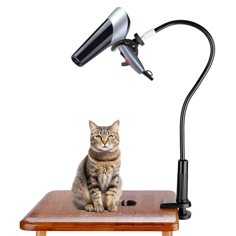 78x8x5.5cm/30.7x3.1x2.2in Dog Hair Dryer Holder, Pets Grooming Table Hair Dryer Holder, 360 Degree Rotating Lazy Blow Dryers Hands Free Stand with Adjustable Clamp for Pet Dog Cat Grooming