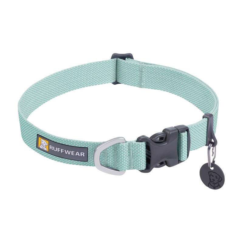 RUFFWEAR Hi & Light Dog Collar, Ultra Strong & Lightweight, Strong Tubelok Webbing, Aluminium Lead Attachment Ring & Side-Release Buckle, Stylish Neck Wear Accessory, Sage Green (Extra Small, 23-28cm) 9"-11"