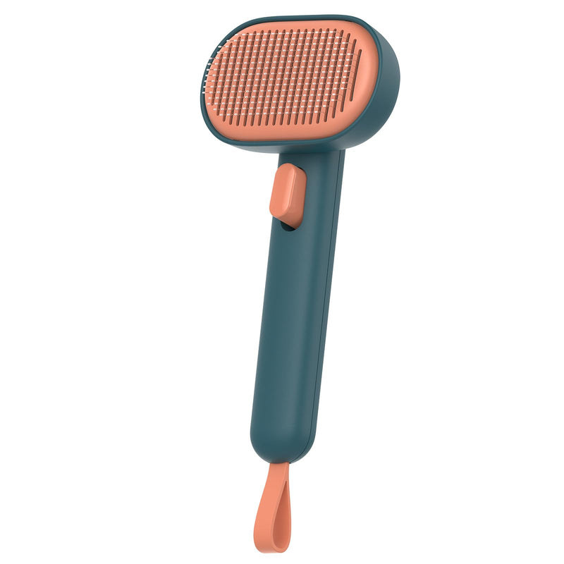 aumuca Cat Brush, Self Cleaning Pet Grooming Brush with Front Release Button, Cat Brushes for Grooming to Remove Loose Fur, Tangles & Dirt, Great for Long and Short Haired Cats Green - PawsPlanet Australia