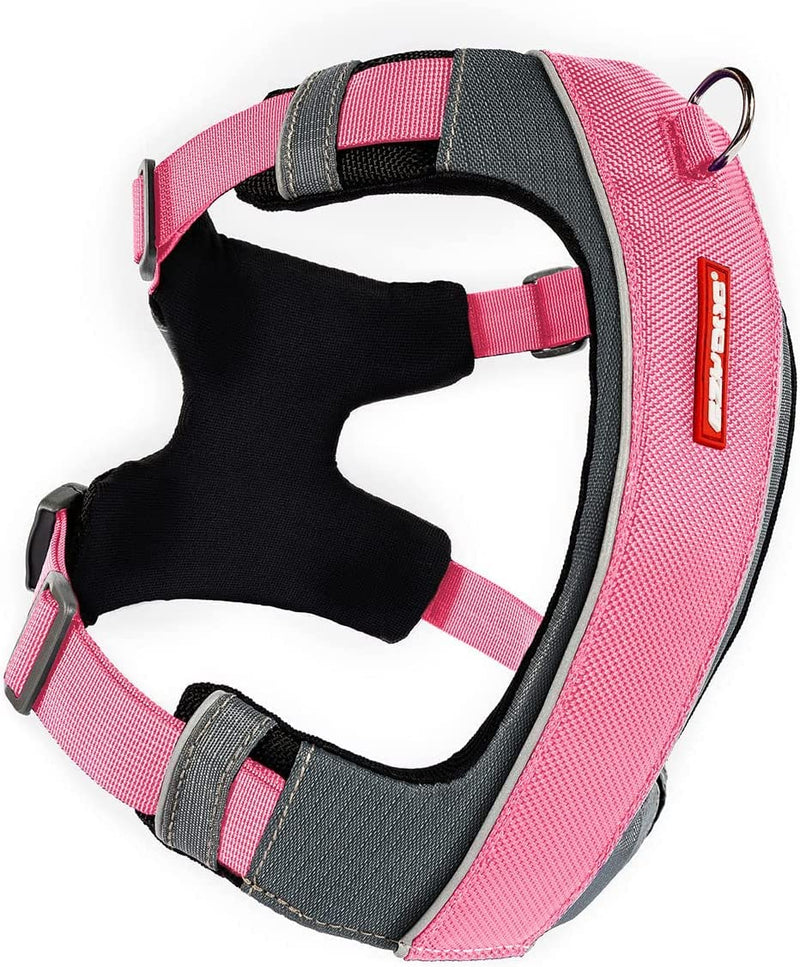 EZYDOG X-Link| Dog Harness Small, K9 Dog, Harness Medium, Reflective Stitching, Front & Rear Attachment (Pink, L) Pink - PawsPlanet Australia