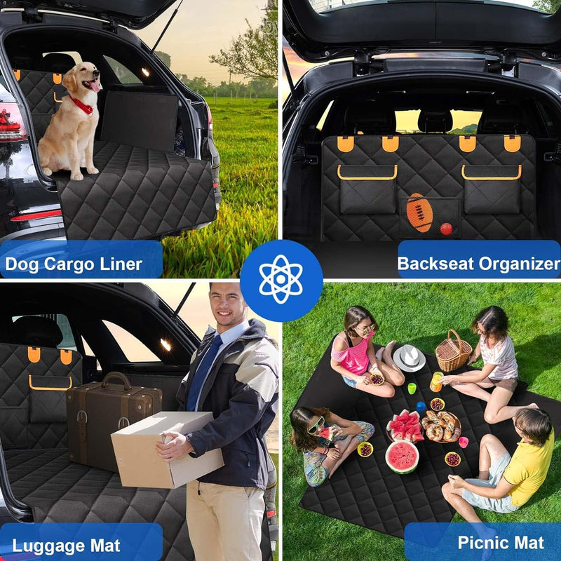 Car Boot Protector for Dog, Universal Non Slip Car Boot Liner For Dog with Bumper Flap and Side Protection, Waterproof & Antifouling Dog Car Boot Cover 185x105x38CM black - PawsPlanet Australia