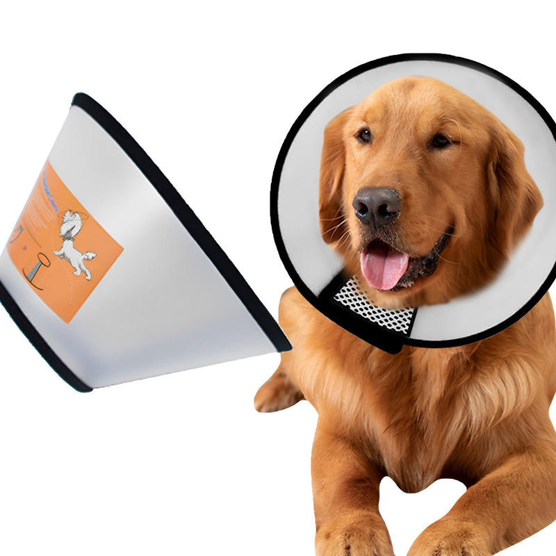 Elizabethan Collar Breathable Soft Edge, Dog Cone Collar, Adjustable Pet Protection Collar Anti Bite & Lick Wound Healing, Suitable for dogs with 35-40cm Neck Circumference, White Neck:35-40 cm