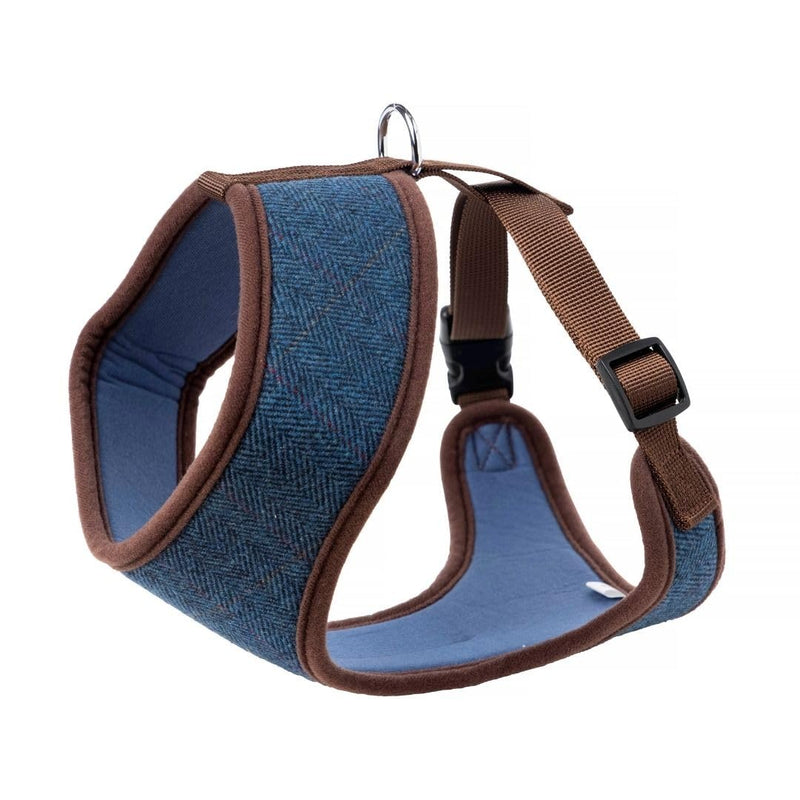 House of Paws Navy Tweed Memory Foam Harness for Dogs - Large - PawsPlanet Australia