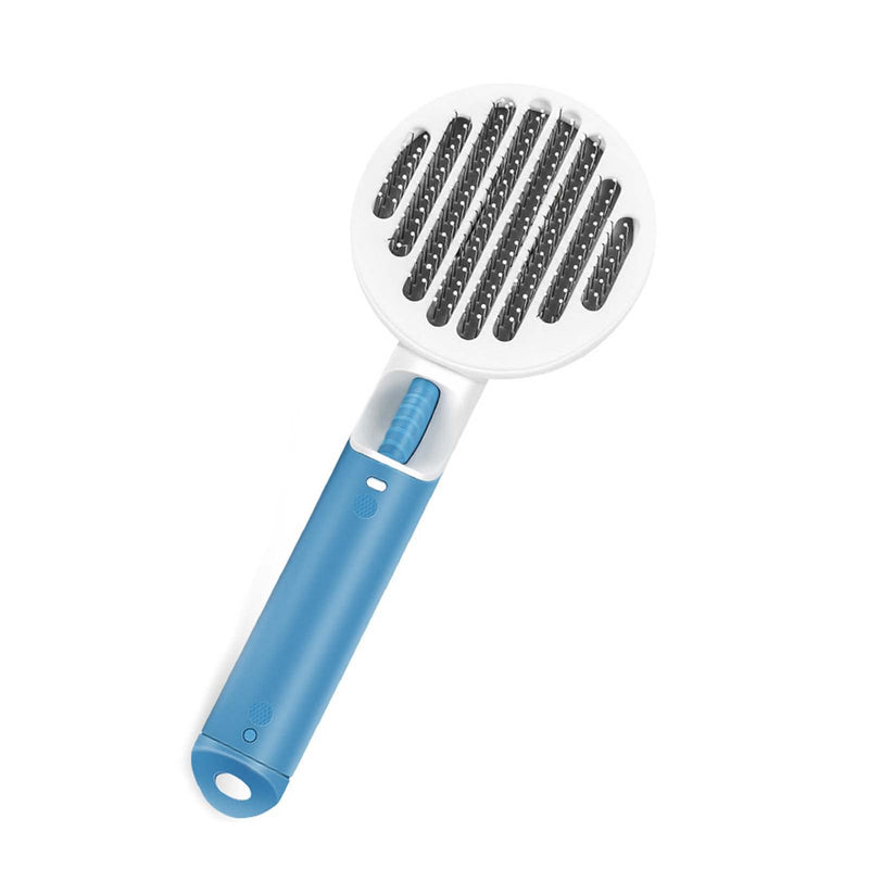 Pet Grooming Brushes Self-Cleaning Slicker Brush and Massage Brush for Dogs and Cats Long or Short Hair Removes Loose Undercoat Soft Combs Pet Supplies (Round Comb, BLUE) Round Comb, BLUE
