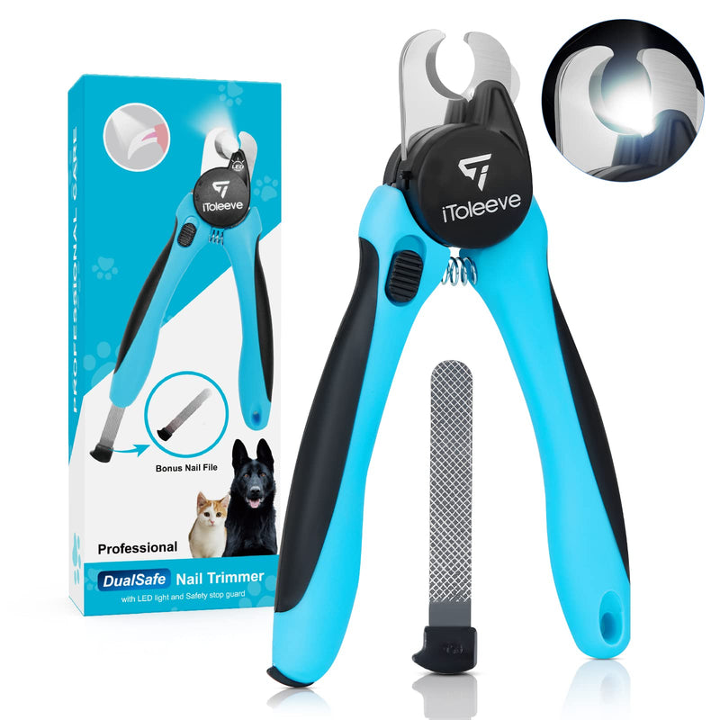 iToleeve LED Dog Nail Clipper with Light, Illuminates Nails or Bloodline for Safe and Easy Trimmers, Extra Sharp for Hard Claws, Quick Sensor, Safety Guard, Avoid Over Cutting Toenail, for Cat & Dog - PawsPlanet Australia
