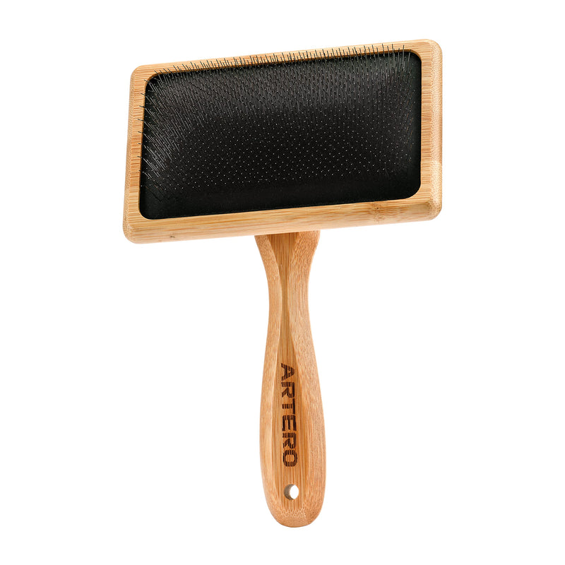 Artero Slicker Brush for Cats & Dogs, Dematting Rake with Bamboo Handle - PawsPlanet Australia