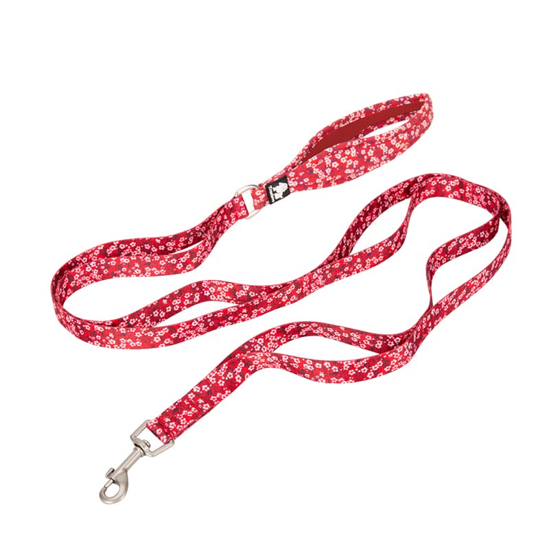 WINHYEPET Truelove Floral Pet Leash Neoprene Padded Handle Extra Traffic Control Dog Strong Enough and Easy Control Suitable Small Medium Large Breeds TLL3112(Poppy Red,M) M Poppy Red - PawsPlanet Australia