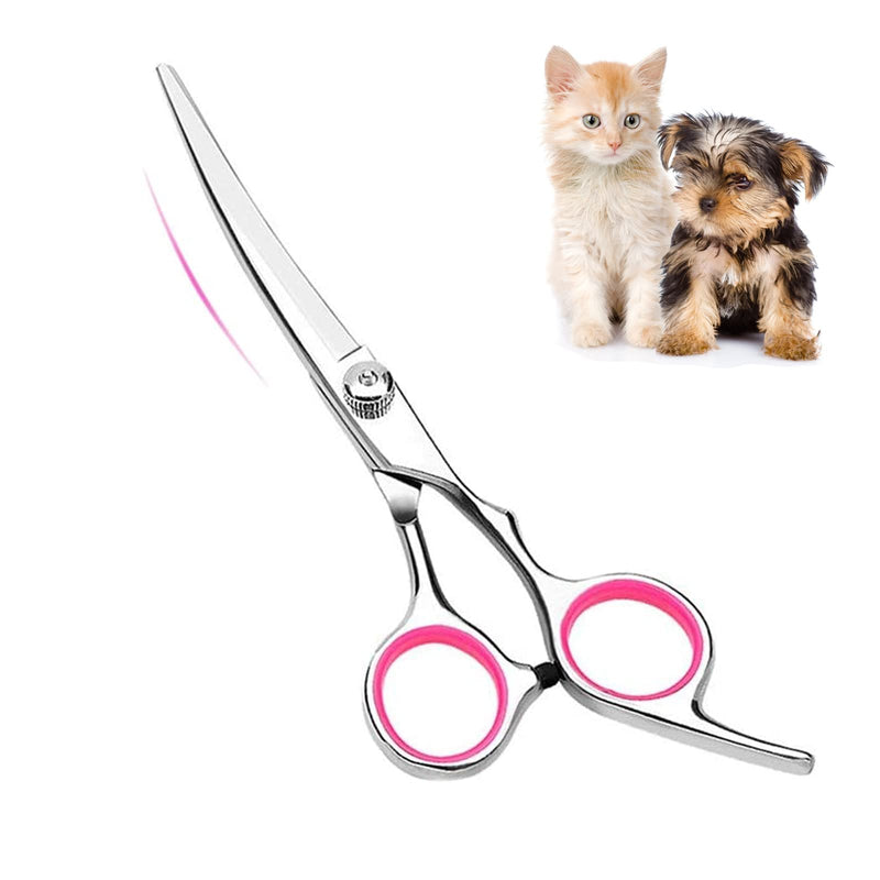6" Pet Grooming Scissors, Curved Dog Trimming Tools, Professional Pet Care Kit for Home Use
