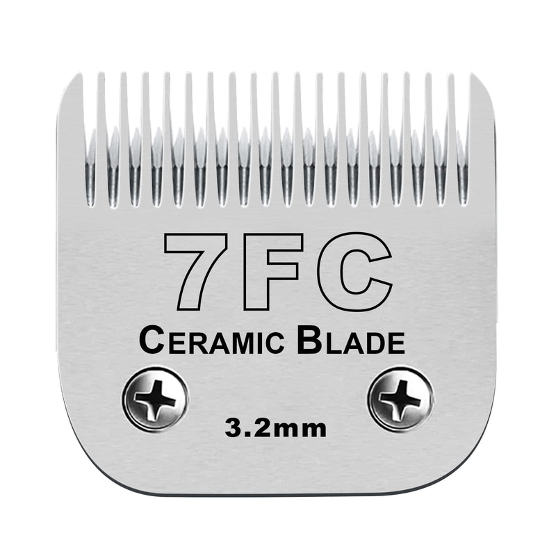 BESTBOMG Pet Clipper Blades Shaving Head Compatible with Oster Animal Clipper, Detachable Stainless Steel Ceramic Blade Compatible with Wahl Clipper Compatible with Andis Dog Clipper (3.2mm 7FC) E 7fc 1pack - PawsPlanet Australia