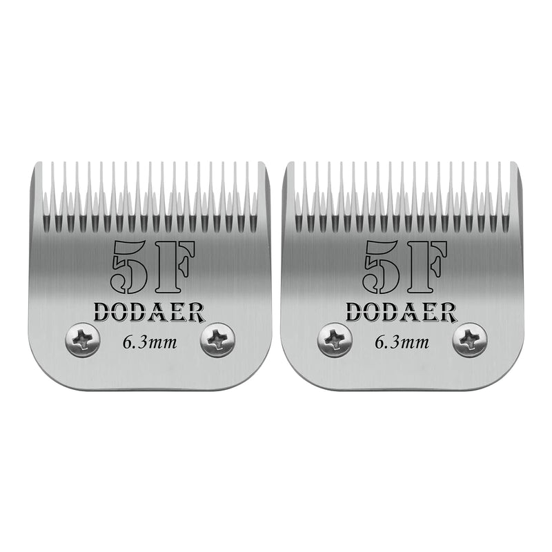 2 Pack 5F Detachable Pet Dog Grooming Ceramic Blades,Compatible with Heiniger,Andis,Oster A5,Wahl KM-10 Series,Size 5F Blade 1/4-Inch 6.3MM Cut Length 5F-2P