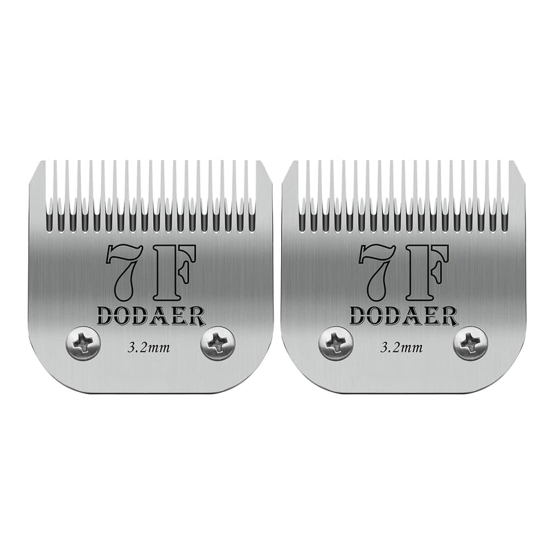 2 Pack 7F Detachable Pet Dog Grooming Ceramic Blades,Compatible with Heiniger,Andis,Oster A5,Wahl KM-10 Series,Size 7F Blade 1/8-Inch 3.2MM Cut Length 7F-2P - PawsPlanet Australia