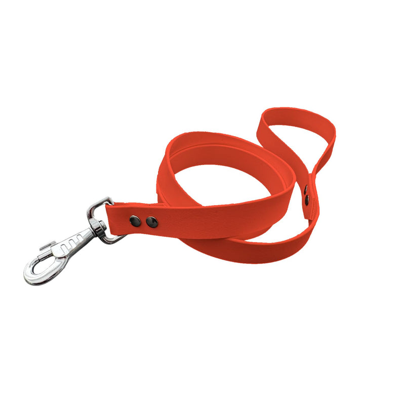 L'Atelier du Fourmilier Dog Leash in BioThane material, Width 25 mm (Fluorescent Orange)