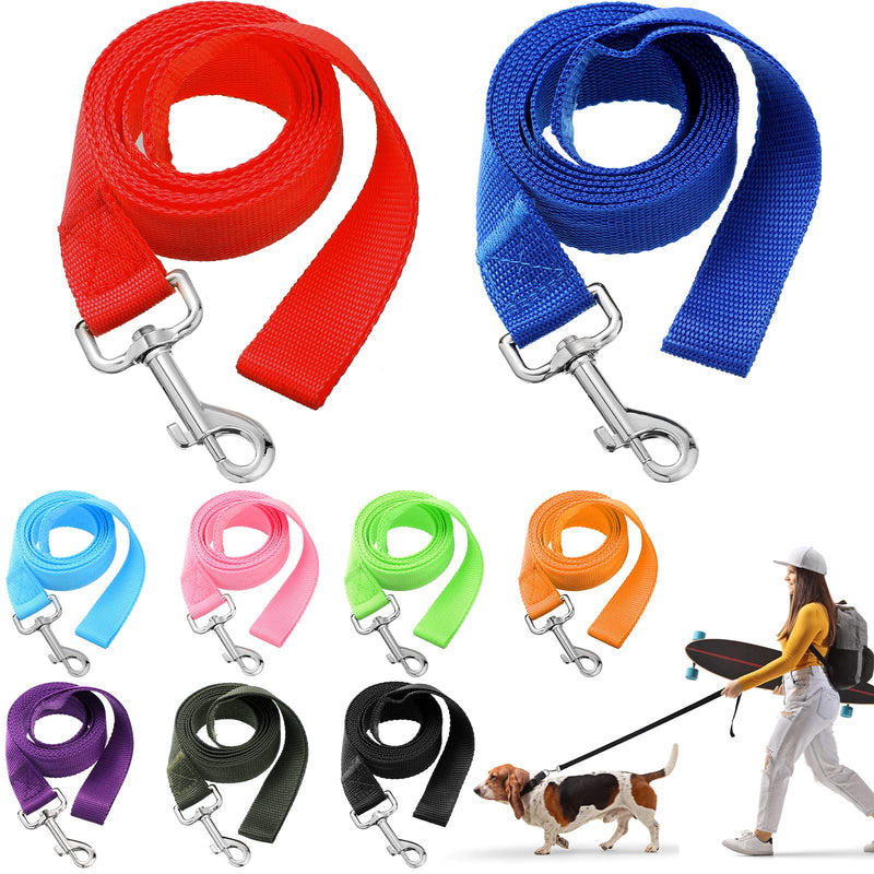 Sanwuta 9 Pack Nylon Dog Training Leash Bulk 6 ft Dog Leash for Small and Medium Puppy Traction Rope for Training, Play, Camping, or Backyard(Colorful) 6' - PawsPlanet Australia