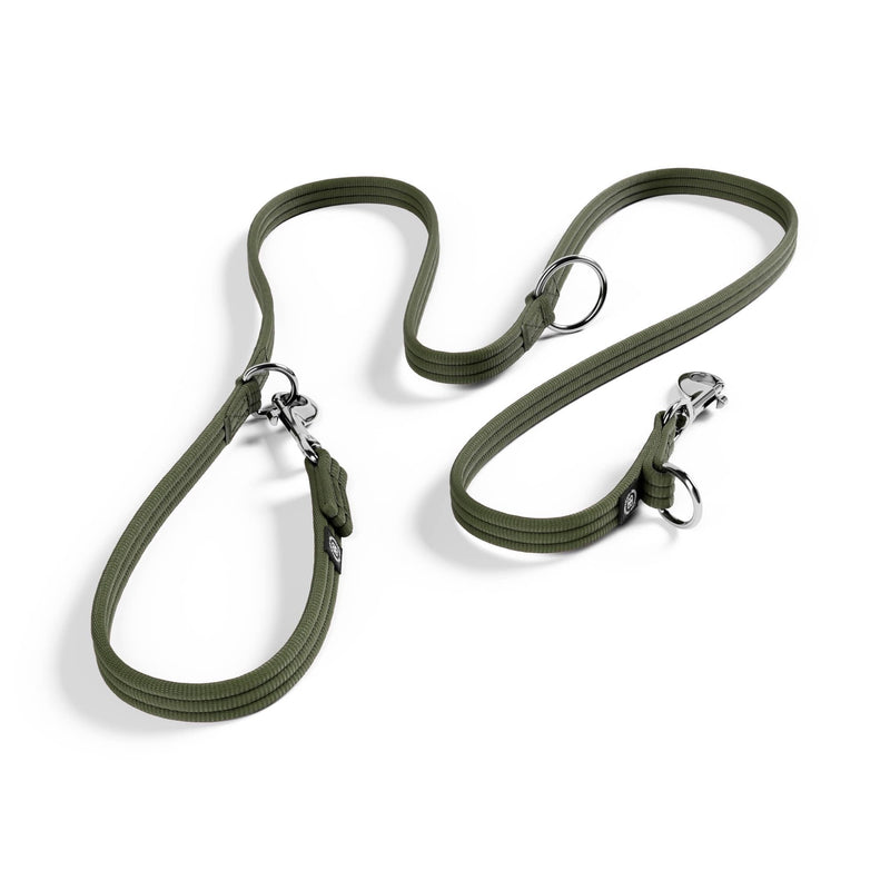 BullyBillows Double Ended Dog Lead | Multi-Functional Lead | Medium or Long Length for Obedience Work or Distance Training | Khaki 6.56 feet