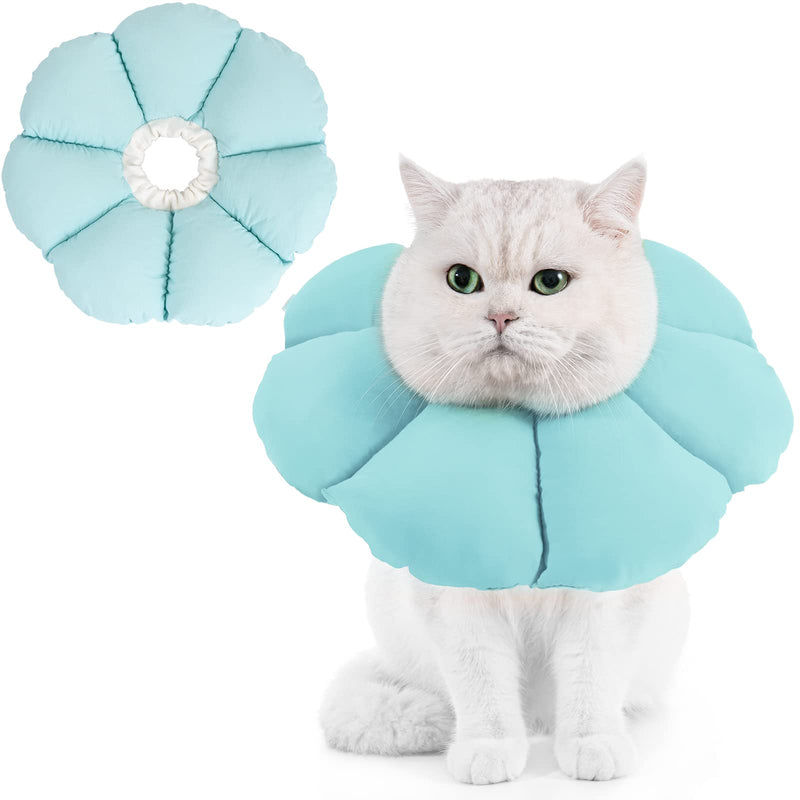 Avont Cat Cone Collar Soft, Adjustable Pet Recovery Collar for Cats Kittens Puppies After Surgery, Elizabethan Neck Cone of Shame Alternative to Stop Licking Biting Protect Wounds -Blue (S) Blue Small
