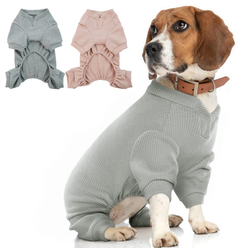 Dog Surgery Recovery Suit Dog Onesie with Legs and Harness Hole Long Sleeve Pyjamas Clothes Dog Coat for Small Medium Dogs Puppy Medical Vest for After Surgery Female Male, Grey, XL X-Large