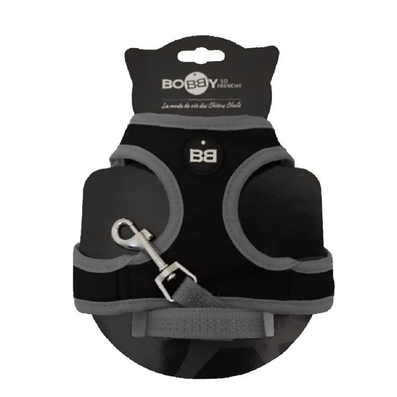 Bobby Safe Cat Harness with Leash, Harness for Extra Small Cats, Puppy Cat Harness Set, Adjustable, Reflective, Black, For Cats 3-6 KG Pettorina comfort + guinzaglio