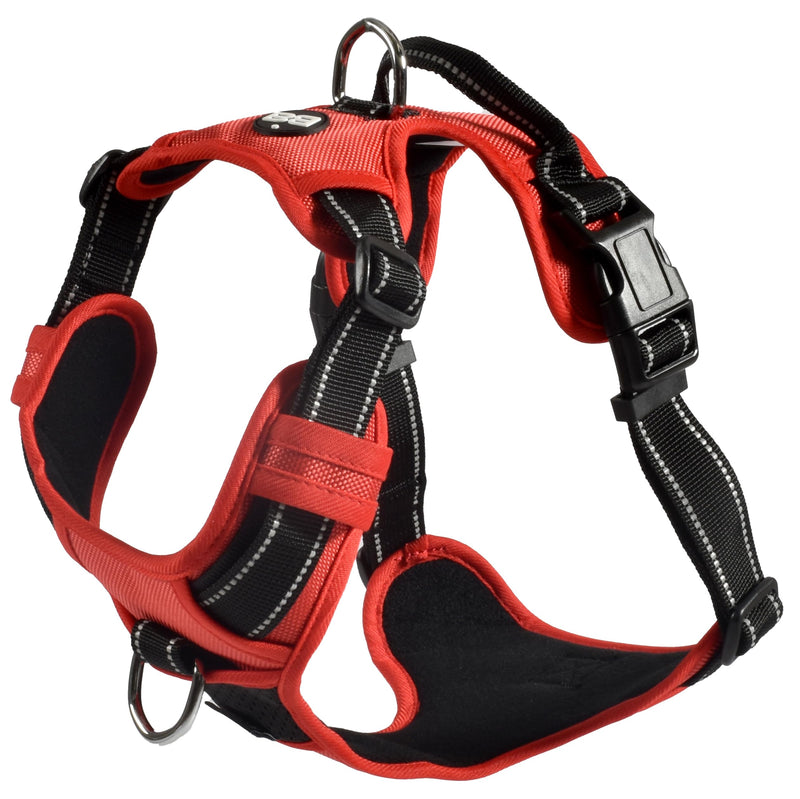Bobby Rando Walk - Dog Harness, Dog Harness Medium Small Large Dog in Nylon, Safe, Comfortable, Reflective, Adjustable, Red, S/32-48x1,6 CM - PawsPlanet Australia