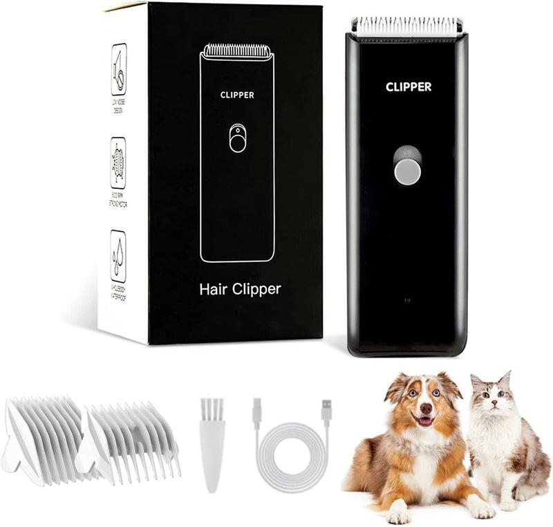Professional Cat Grooming Clippers for Matted Hair, Low Noise Cat Dog Grooming Kit Rechargeable Pet Clippers Trimmer for Dogs,Puppy,Cats,Rabbit, Black Standard Set - PawsPlanet Australia