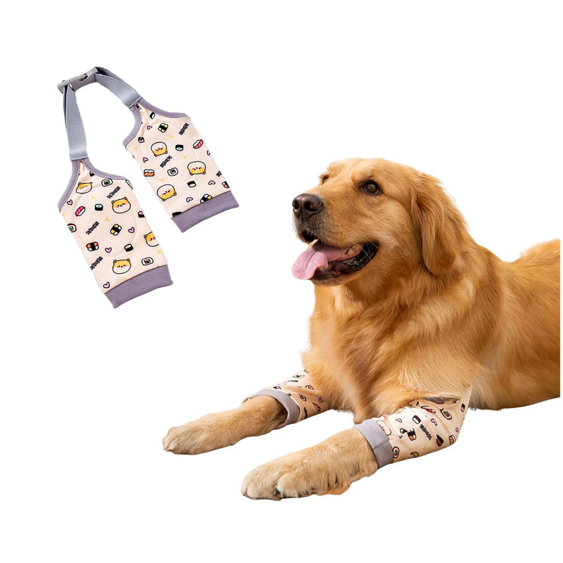 Dog Front Leg Joint Protector Sleeve,Elbow Sleeves with Mesh Pad for Medium Large Dogs Prevent Licking Wound_2XL(Yellow) 2XL: Sleeve Length 34cm/13.3. in Yellow