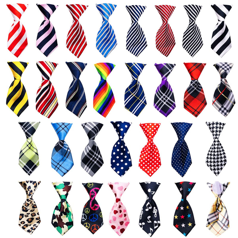 30pcs Dog Neckties Dog Collar Ties Adjustable Pet Neck Tie for Small Medium Puppy Cat Kitten Party Festival Birthday Gift Valentine's Holiday Wedding Assorted Grooming Supplies Accessories Dog neckties B 30pcs - PawsPlanet Australia