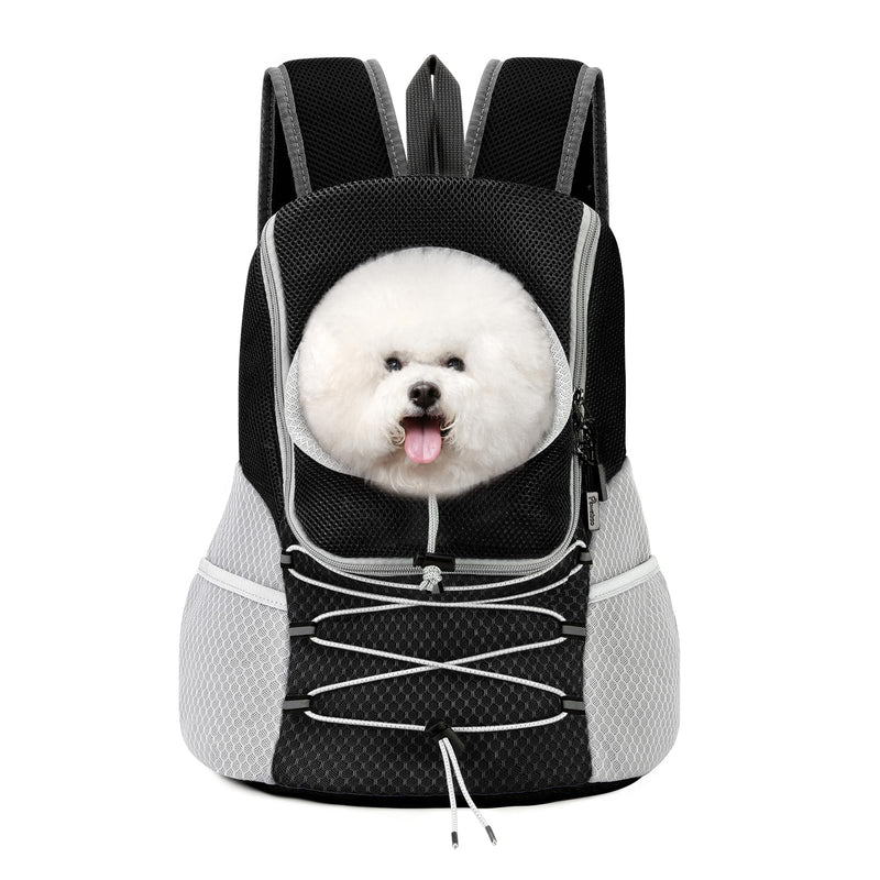 Pawaboo Pet Dog Carrier Backpack Large Size, Puppy Dog Travel Carrier Front Pack for Small Medium Dogs Cats, Adjustable Breathable Dog Carrying Backpack with Safety Strips for Travel Outdoors, Black L - PawsPlanet Australia