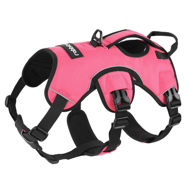 rabbitgoo Escape-Proof Dog Harness Medium with Large Handle, Anti-Pull Reflective Working Service Pets Vest, Breathable Pets Vest, Adjustable Lift Support Body Harness Large Dogs Outdoor, M, Pink M (Pack of 1)
