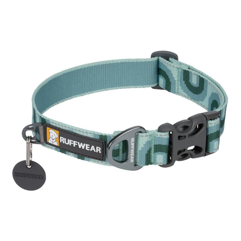 RUFFWEAR Crag Collar - Small, Adjustable, Comfortable, Aluminium V-Ring, Dog Lead Attachment, 28-36cm, Grassy Oxbow 11"-14" - PawsPlanet Australia