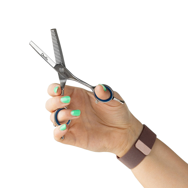 Mikki Doodle, Dog, Puppy Face & Paw Thinning Scissors, Sharp & Durable Semi-Convex Blade, V-Shaped Teeth, Blunted Safety Tips, Adjustable Tension Screw for Control and Precision, 12.7cm (5”) - PawsPlanet Australia
