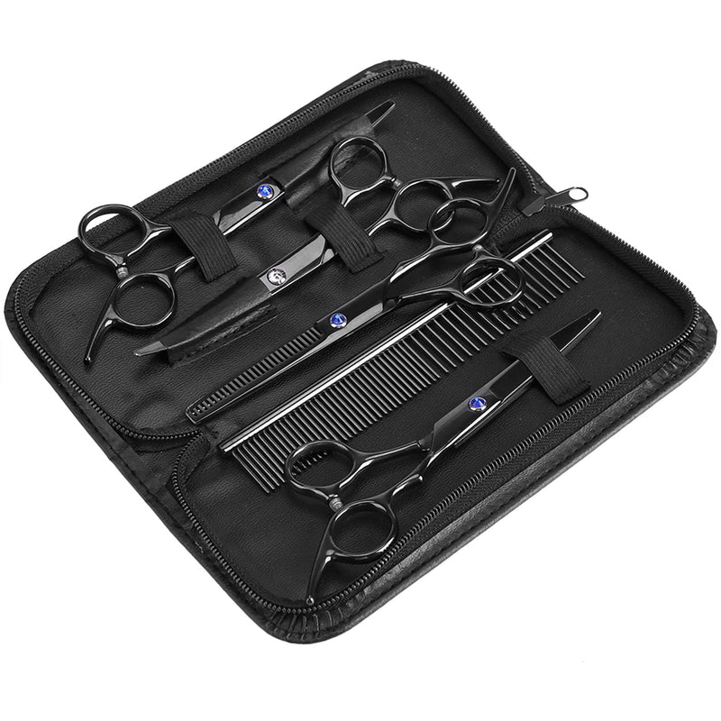 High End Grooming Scissors Chunkers 7Pcs Pet Grooming Scissors Kit Dog Cat Hairdressing Shears Set Cutting Thinning Haircut Tools - PawsPlanet Australia