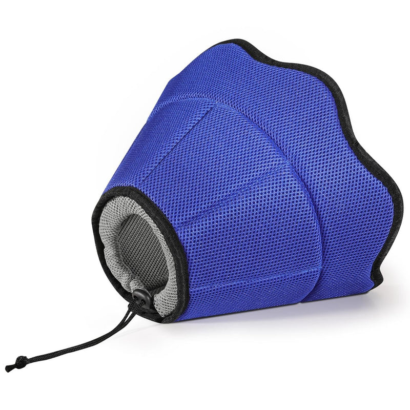 VavoPaw Dog Cone - Breathable, Lightweight, Adjustable Recovery Collar for Medium Dogs, Blue+Gray M