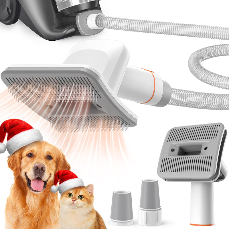 Afloia Dog Brush Vacuum Attachment - Pet Grooming Tool for Dogs & Cats (Vacuum Not Included), Compatible with 1-1.5" Round Port Vacuums (Dyson,Bissell,Eureka,Dirt Devil), with Extension Hose M 3.0 - PawsPlanet Australia