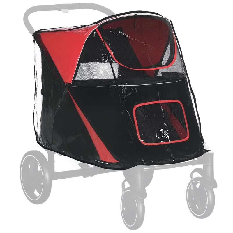 PawHut Dog Stroller Rain Cover, Cover for Dog Pram Buggy for, Large, Medium Dogs - PawsPlanet Australia