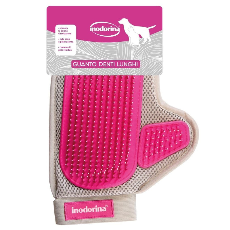 Inodorina Cat and Dog Hair Mitt - With soft bristles and long rounded teeth to remove residual and excess hair - Easily polishes and detangles hair during shedding periods - PawsPlanet Australia