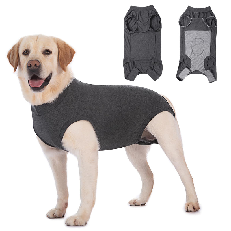 Dog Surgery Recovery Suit Medical Pet Shirt Recovery Suits for After Surgery Female Male Dog Surgical Suit Dogs Cone Collar Alternative Protect Wounds Spay Suits for Puppy Medium Large Dogs XL Grey