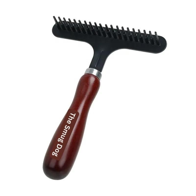 Smug Dog Undercoat Rake - Deshedding Brush & Dematting Tool for Dogs & Cats - Removes Undercoat - Non-Slip Grip Handle - PawsPlanet Australia