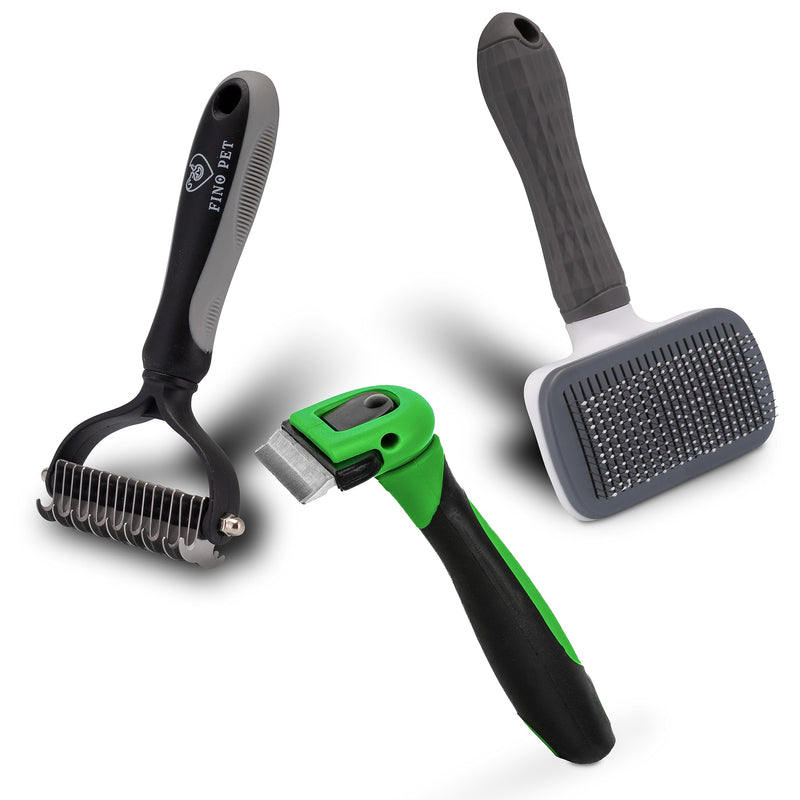 Set of 3 with various dog brushes/cat brushes in action set, long hair short hair undercoat brushes, pet hair remover, dog accessories or cat accessories in a set dog brush cat brush 3er Set Hundebürsten / Katzenbürsten - PawsPlanet Australia