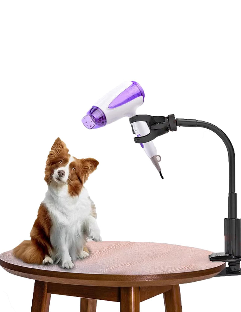 Dog Hair Dryer Holder, Convenient Stable, Hands Free hair dryer stand, 360 Degree Rotating, Adjustable Hair Dryer Clamp Mount for Dog Cat Grooming Table Countertop - PawsPlanet Australia