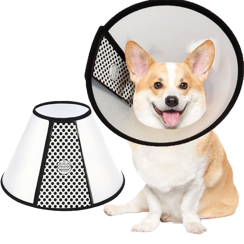 SUQ Pet Cone Recovery, Cone Adjustable Elizabeth Protective Collar, Anti-Bite Lick Safety Neck Cover, for after Surgery Wound Healing, Trimming Nails, Neck circumference 42-46cm, About 50 pounds (39-43 cm) neck circumference