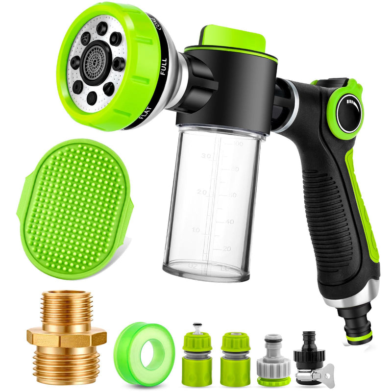 Dog Washing Hose Attachment, Dog Sprayer with 3.5oz/100cc Soap Dispenser Bottle, Massage Brush, Solid Brass Garden Hose Adapters, Garden Hose Nozzle for Pet Bathing, Car Washing - PawsPlanet Australia