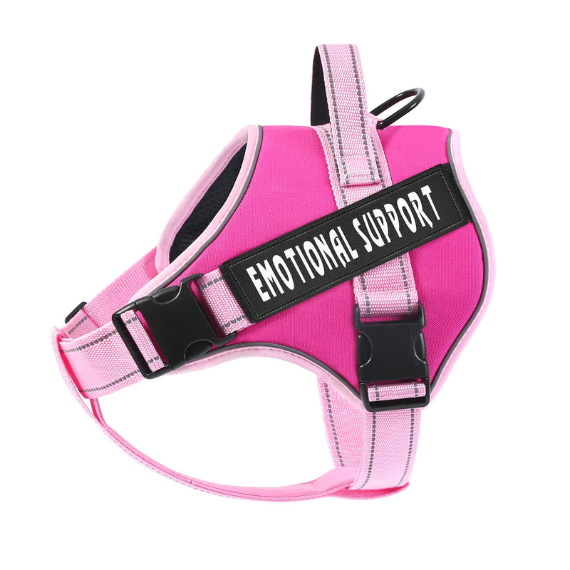voopet Emotional Support Dog Harness, Professional Service Dog Vest Harness for Small Medium Large Dogs, Reflective Breathable and Adjustable No Pull/Choke ESA Essential Harness Pink_Rose Small (Pack of 1) - PawsPlanet Australia