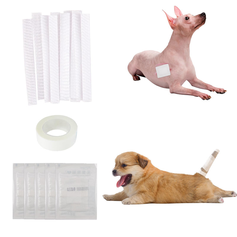Dog Tail Guard Dog Tips Set Self Adhesive Bandage Dog Tail Dressing Vet Wrap for Dogs Pets Animals
