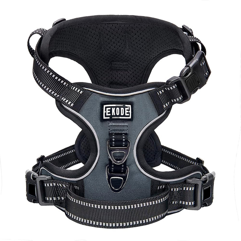 EKODE Dog Harness e - No Pull with Breathable Inner Padding - with 2 Anti Rust Leash Hooks - with Night Reflection Linings Small (S)