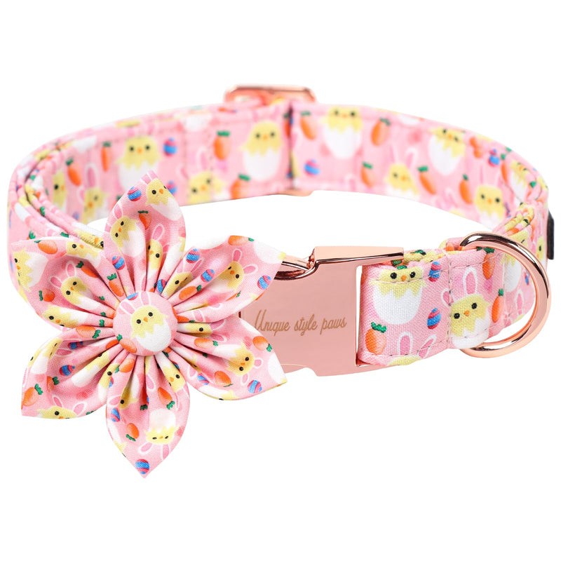 Unique style paws Easter Dog Collar Puppy Collars Harnesses & Leads For Dogs Uk Bow Tie Soft Adjustable Cute Flower Comfortable Collars Pet Gift For Small Medium Large Dogs XL PINK XL - PawsPlanet Australia