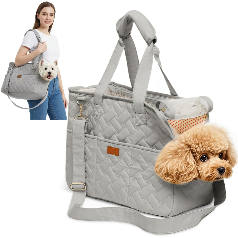 ALLSOPETS Dog Carrier Bag, Soft Lightweight Pet Carrier for Small Dogs and Cats with Mesh Ventilation, Travel Puppy Purse with Pockets and Cushion, Perfect for Outdoor (Starry Gray, S) Starry Gray